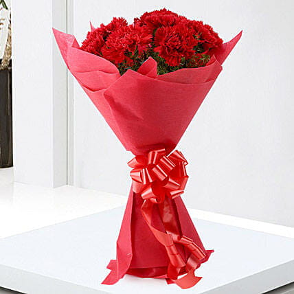 red carnation flower bouquet