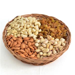 Dry Fruits in Cane Basket