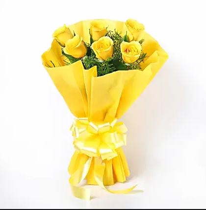 6 Yellow Roses Golden Glow Bunch
